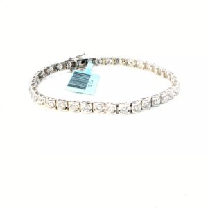 UN-0095 - Elegant White Gold Silver Diamond Tennis Bracelet